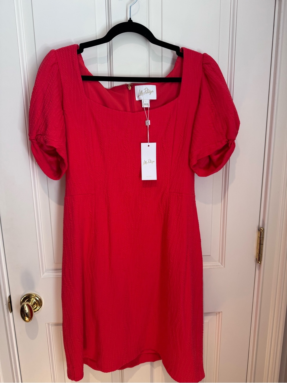 Lilly Pulitzer Hot Pink Puff-Sleeve Mini Dress